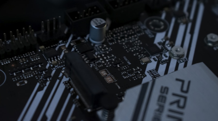 AI processor chip closeup