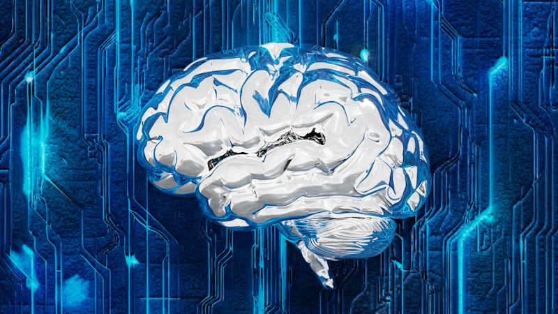 AI technology and computer innovation concept with circuit board design