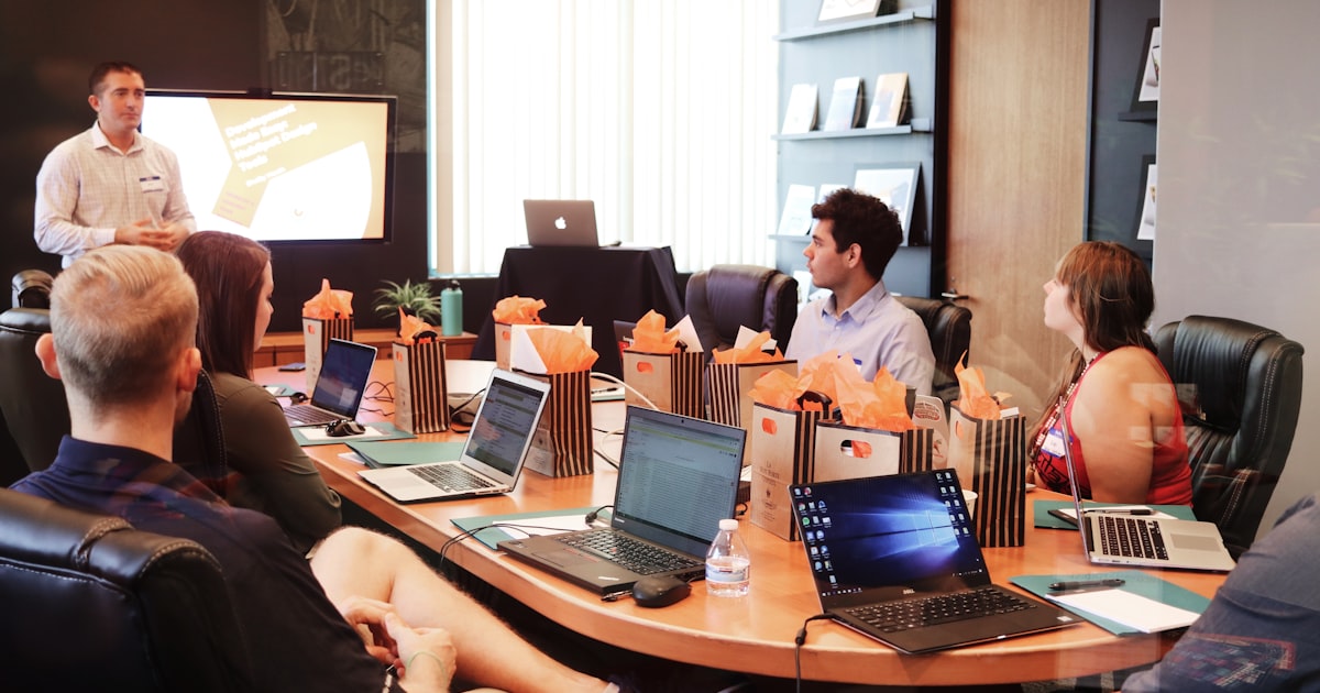 Business team working on tender proposal