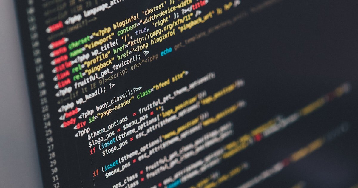 Lines of programming code displayed on a computer screen